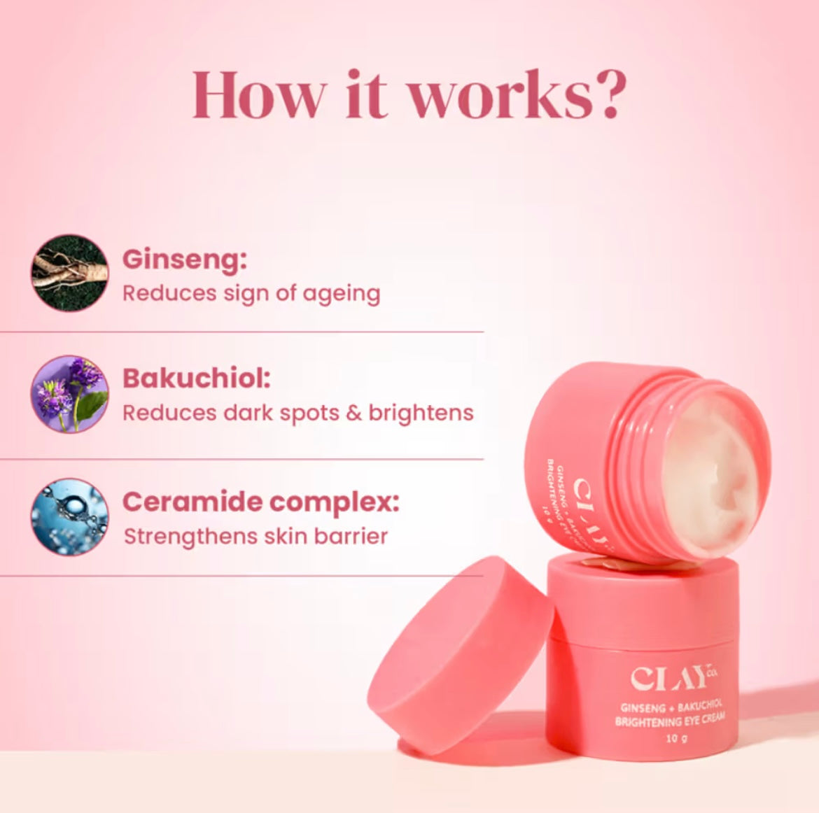 Clay Ginseng & Bakuchiol Brightening Eye Cream